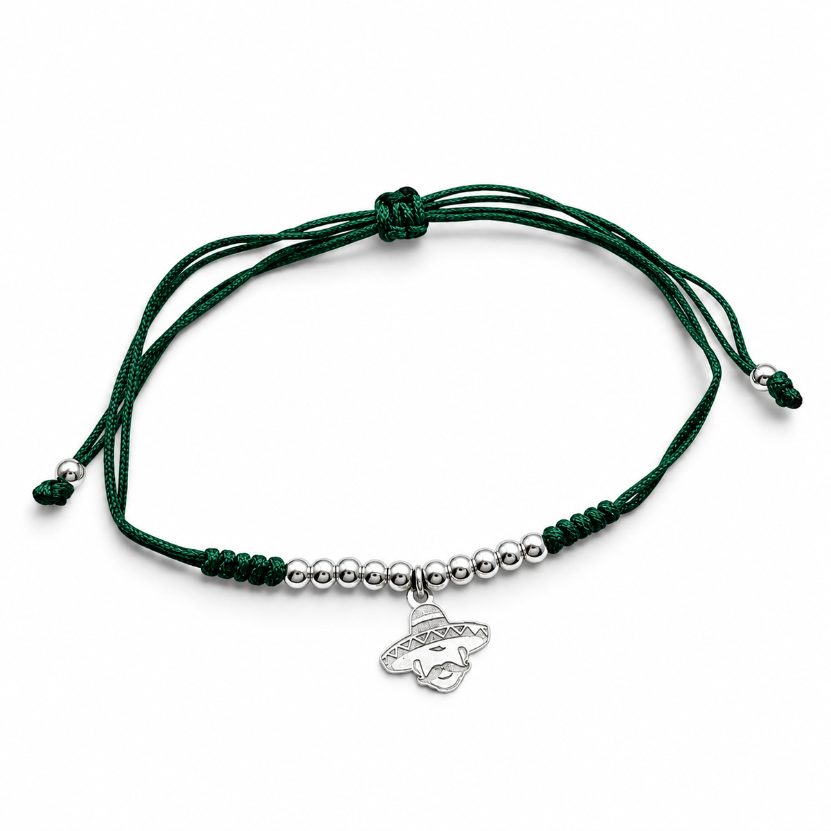 Pulsera Verde Plata Ley 925