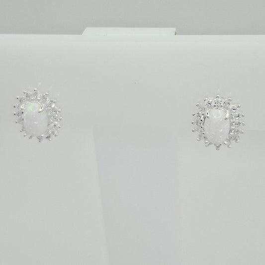 Arete Opalo Blanco
