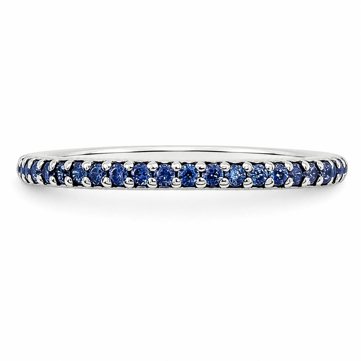 Anillo Zirconia Azul Pan Plata Ley 925