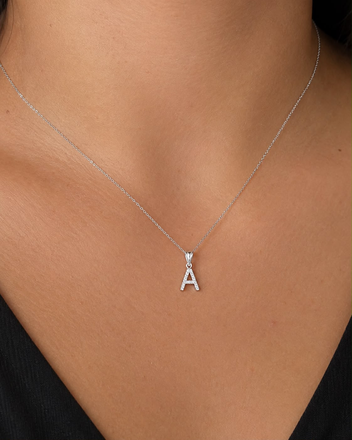 Dije Letra Mini A con Zirconia Plata .925 Taxco