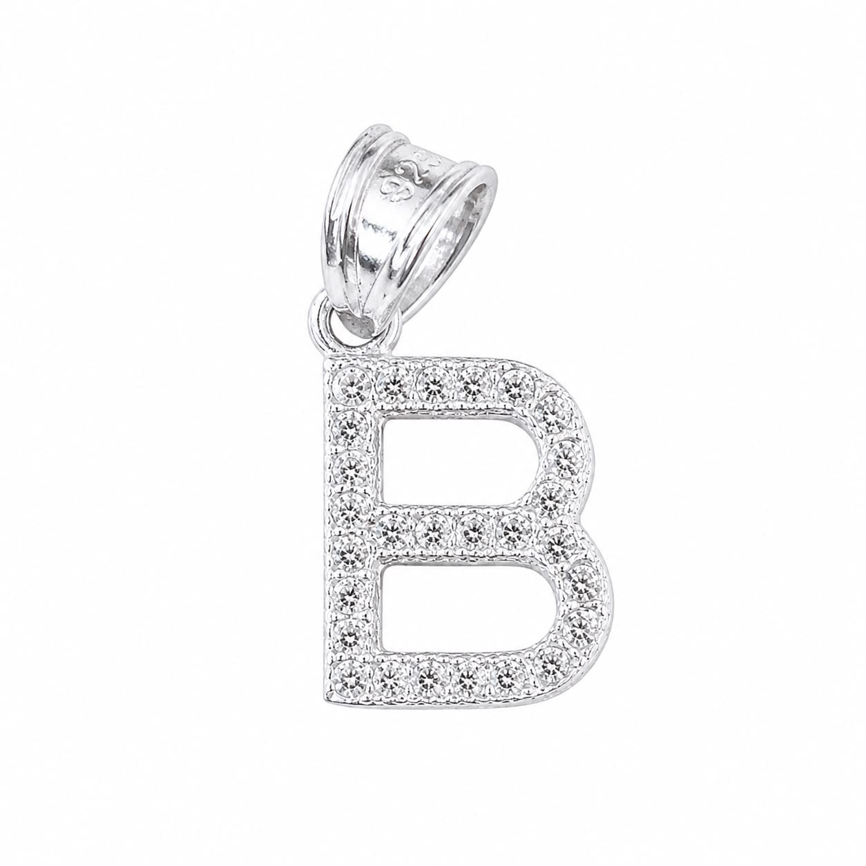 Dije Letra Mini B con Zirconia Plata .925 Taxco Mayoreo