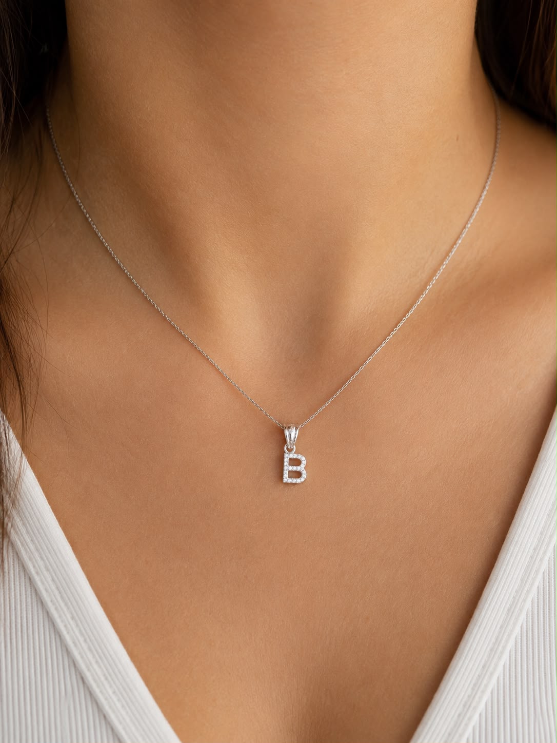 Dije Letra Mini B con Zirconia Plata .925 Taxco Mayoreo