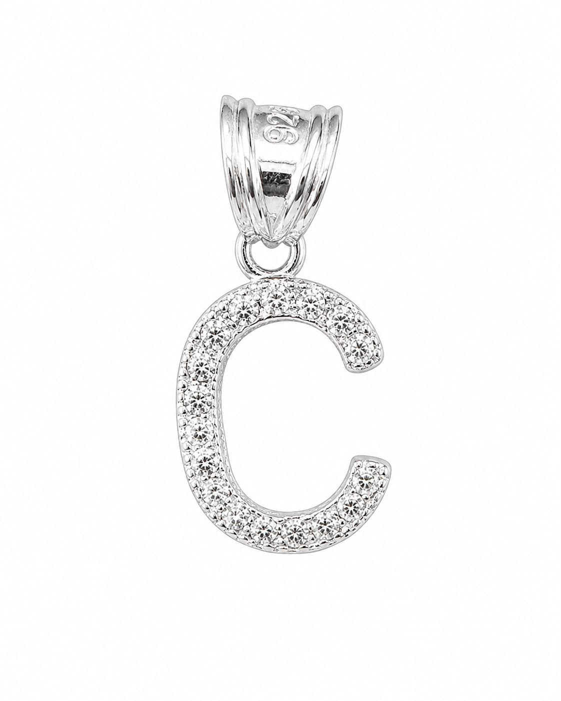 Dije Letra Mini C con Zirconia Plata .925 Taxco Mayoreo