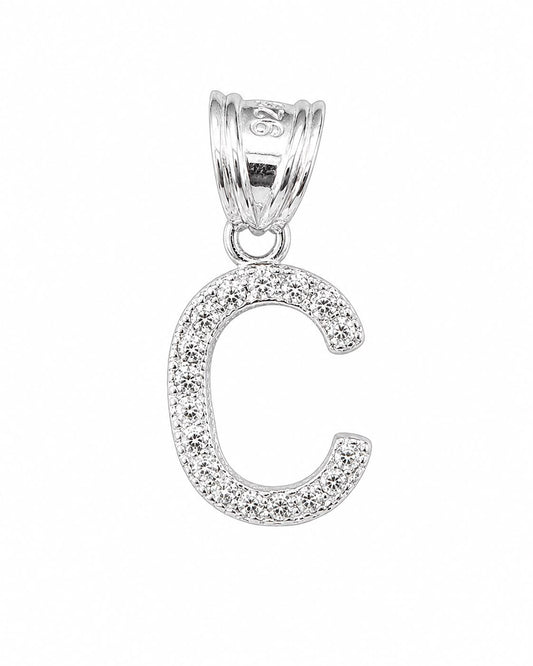 Dije Letra Mini C con Zirconia Plata .925 Taxco Mayoreo