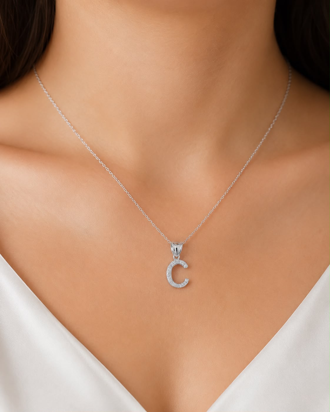 Dije Letra Mini C con Zirconia Plata .925 Taxco Mayoreo