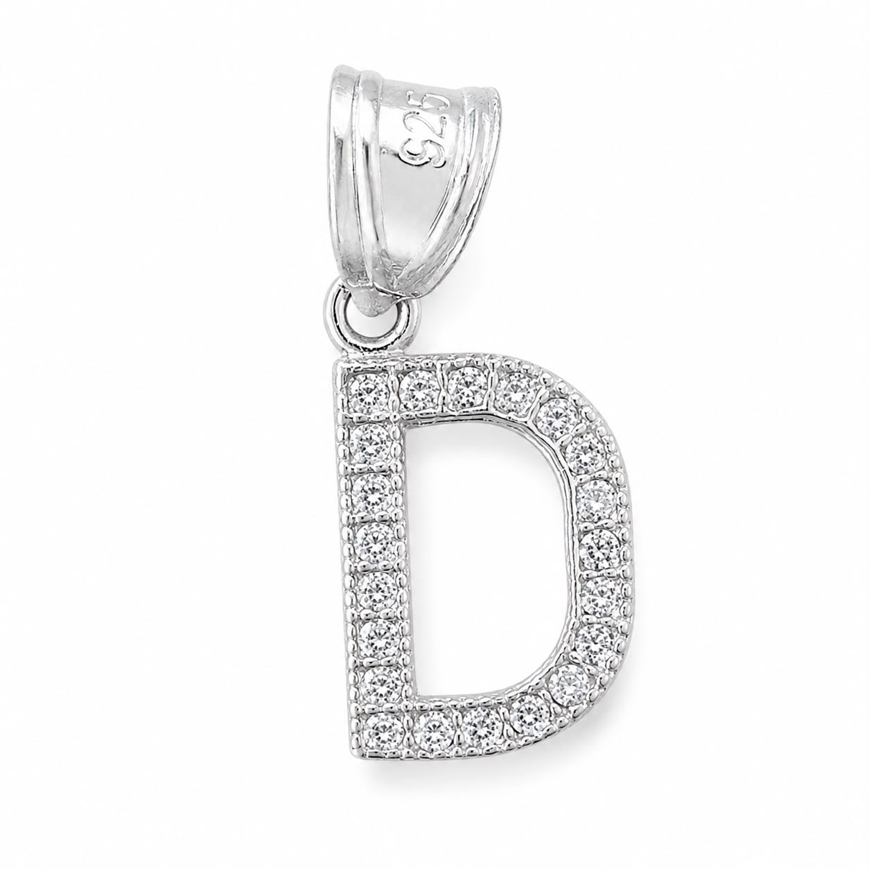 Dije Letra D Mini con Zirconia Plata .925 Taxco Mayoreo