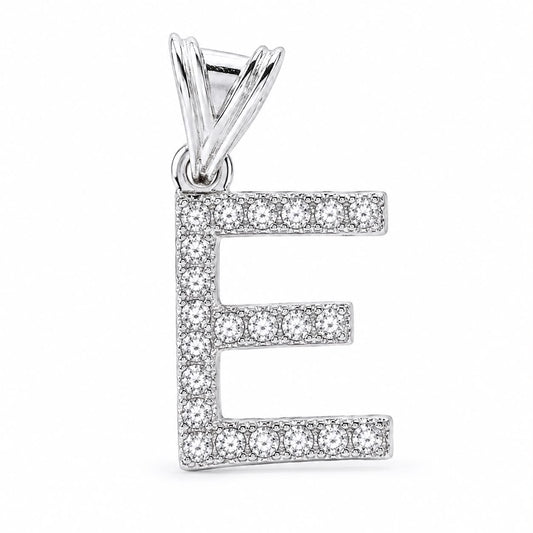 Dije Letra Mini E con Zirconia Plata .925 Taxco Mayoreo