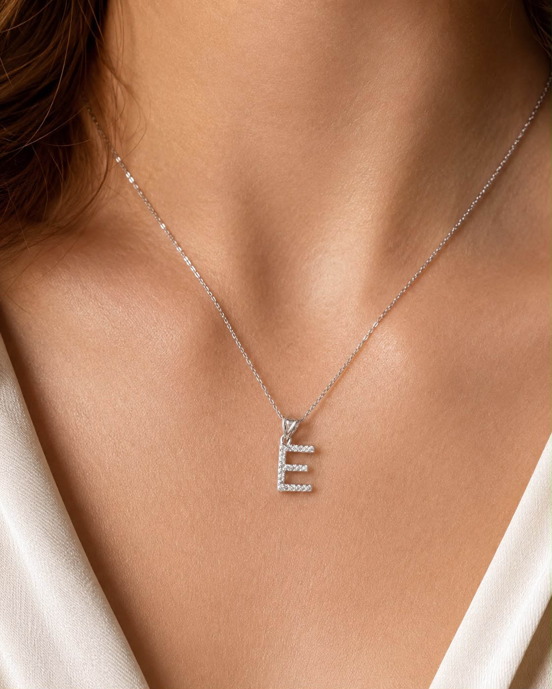 Dije Letra Mini E con Zirconia Plata .925 Taxco Mayoreo