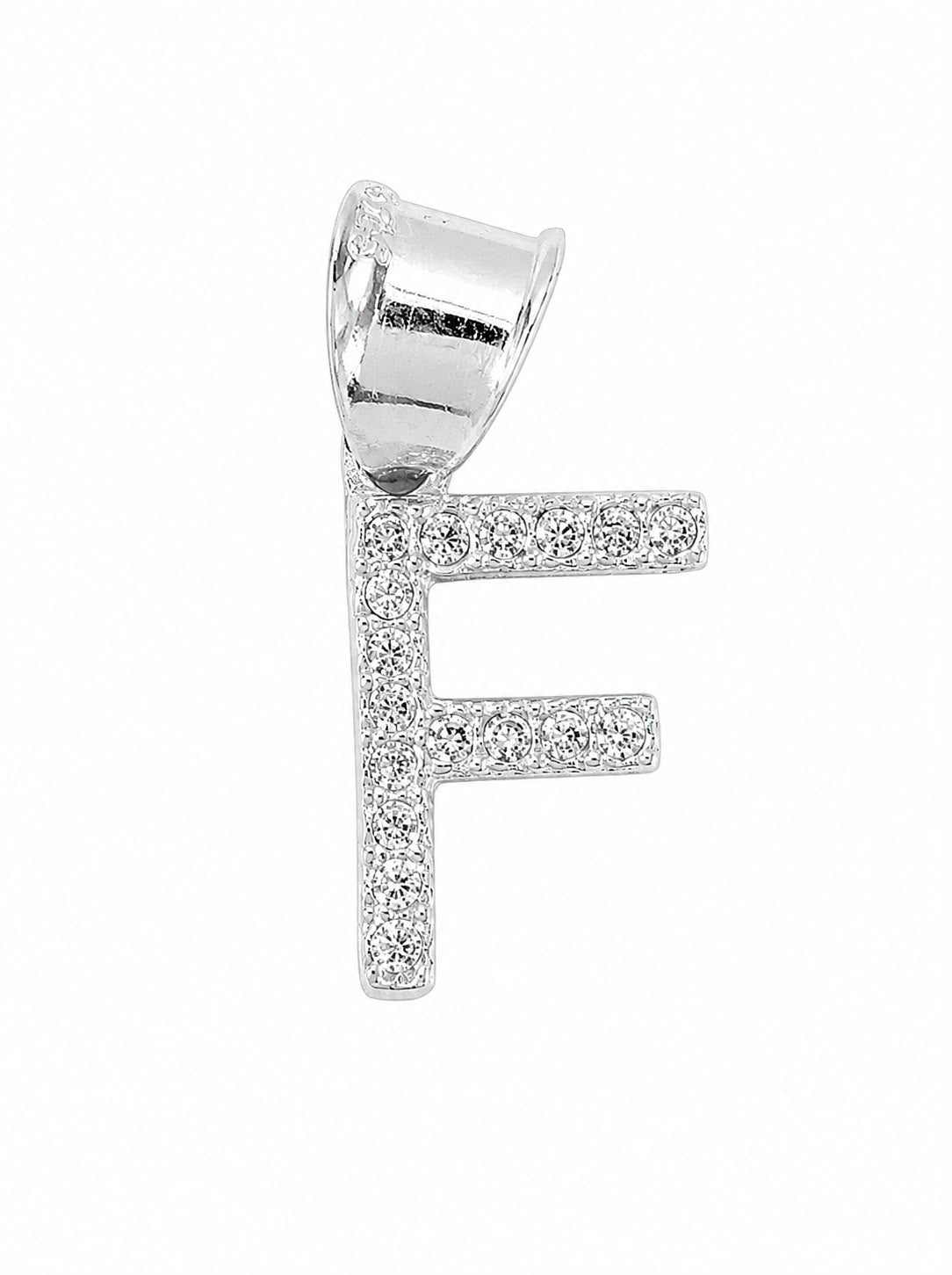 Dije Letra F Mini con Zirconia Plata .925 Taxco Mayoreo