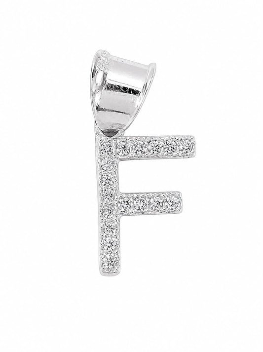 Dije Letra F Mini con Zirconia Plata .925 Taxco Mayoreo