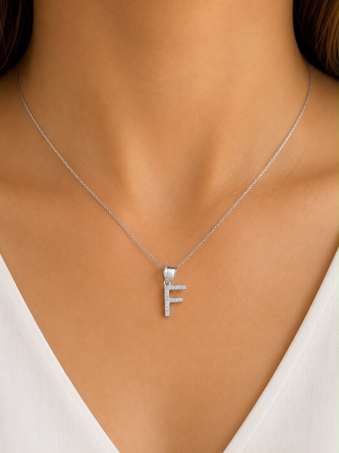 Dije Letra F Mini con Zirconia Plata .925 Taxco Mayoreo
