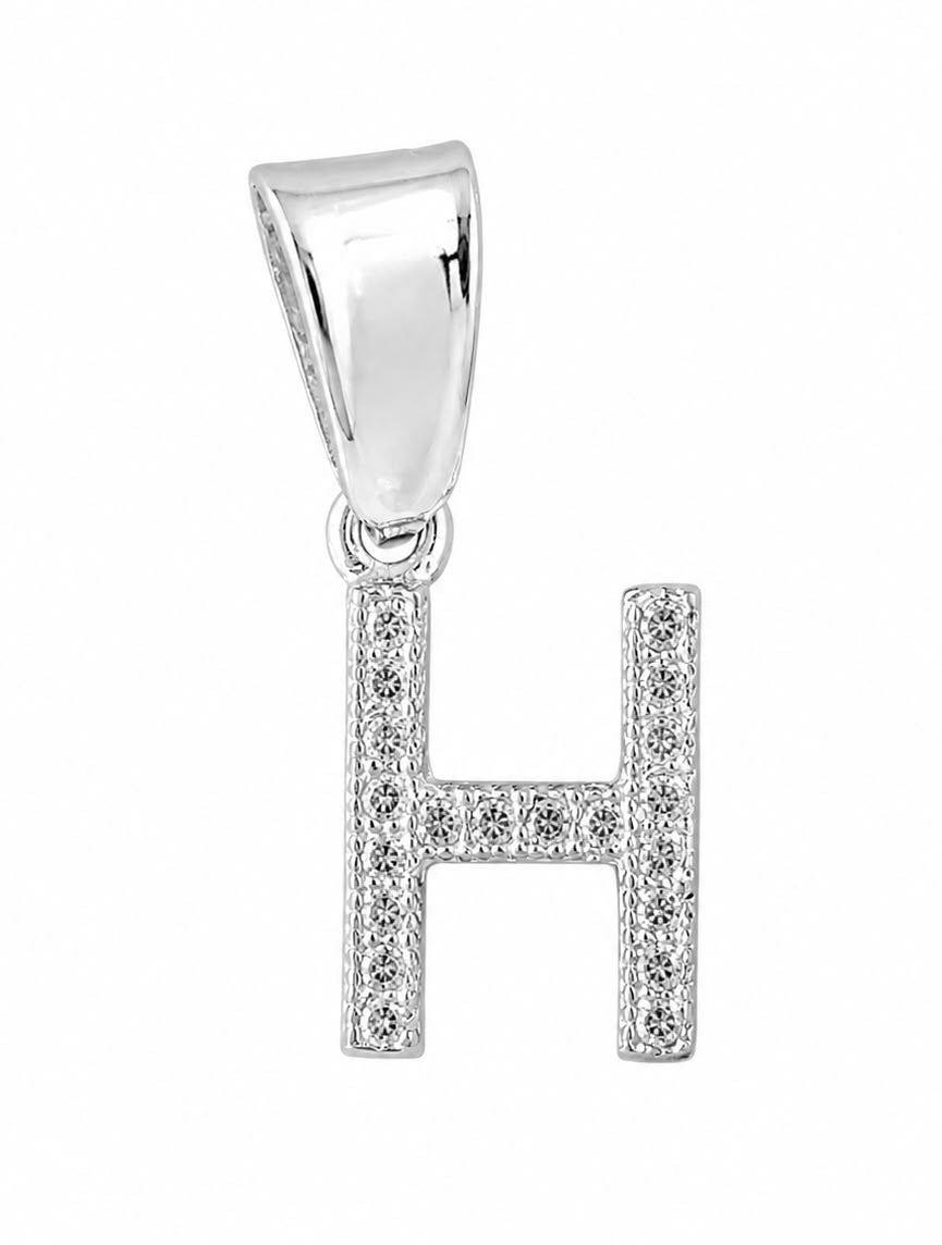 Dije Letra H Mini con Zirconia Plata .925 Taxco Mayoreo