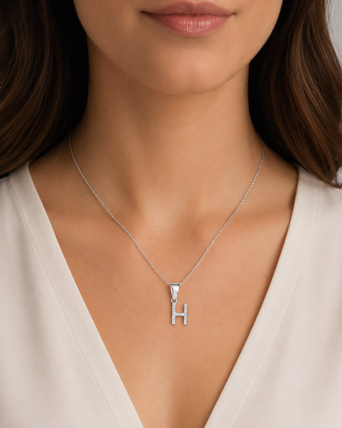 Dije Letra H Mini con Zirconia Plata .925 Taxco Mayoreo