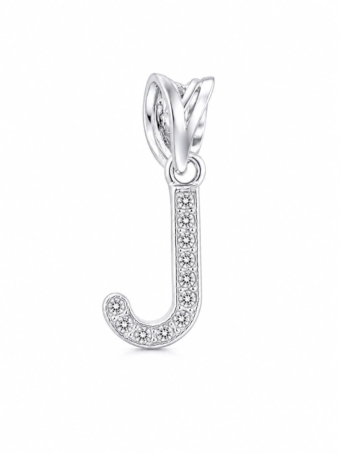 Dije Letra J Mini con Zirconia Plata .925 Taxco Mayoreo