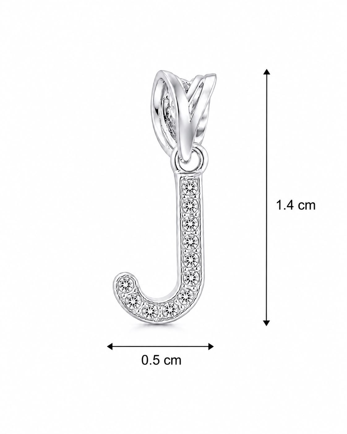 Dije Letra J Mini con Zirconia Plata .925 Taxco Mayoreo