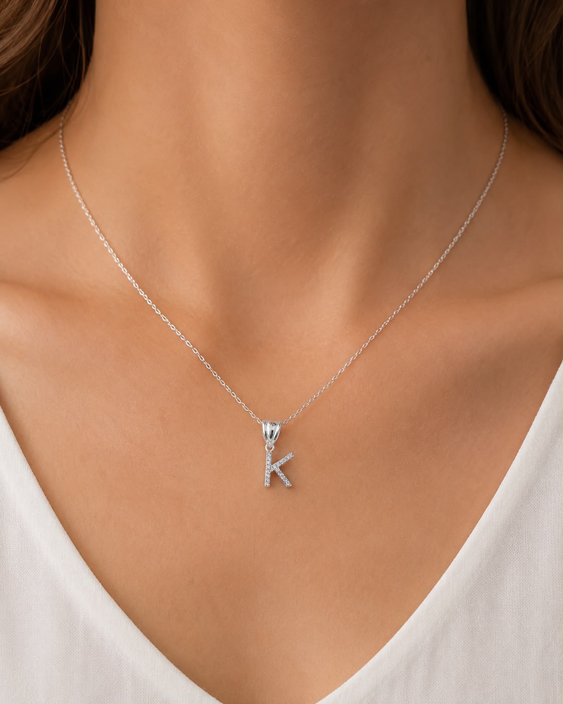 Dije Letra K Mini con Zirconia Plata .925 Taxco Mayoreo