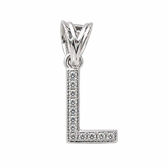 Dije Letra L Mini con Zirconia Plata .925 Taxco Mayoreo
