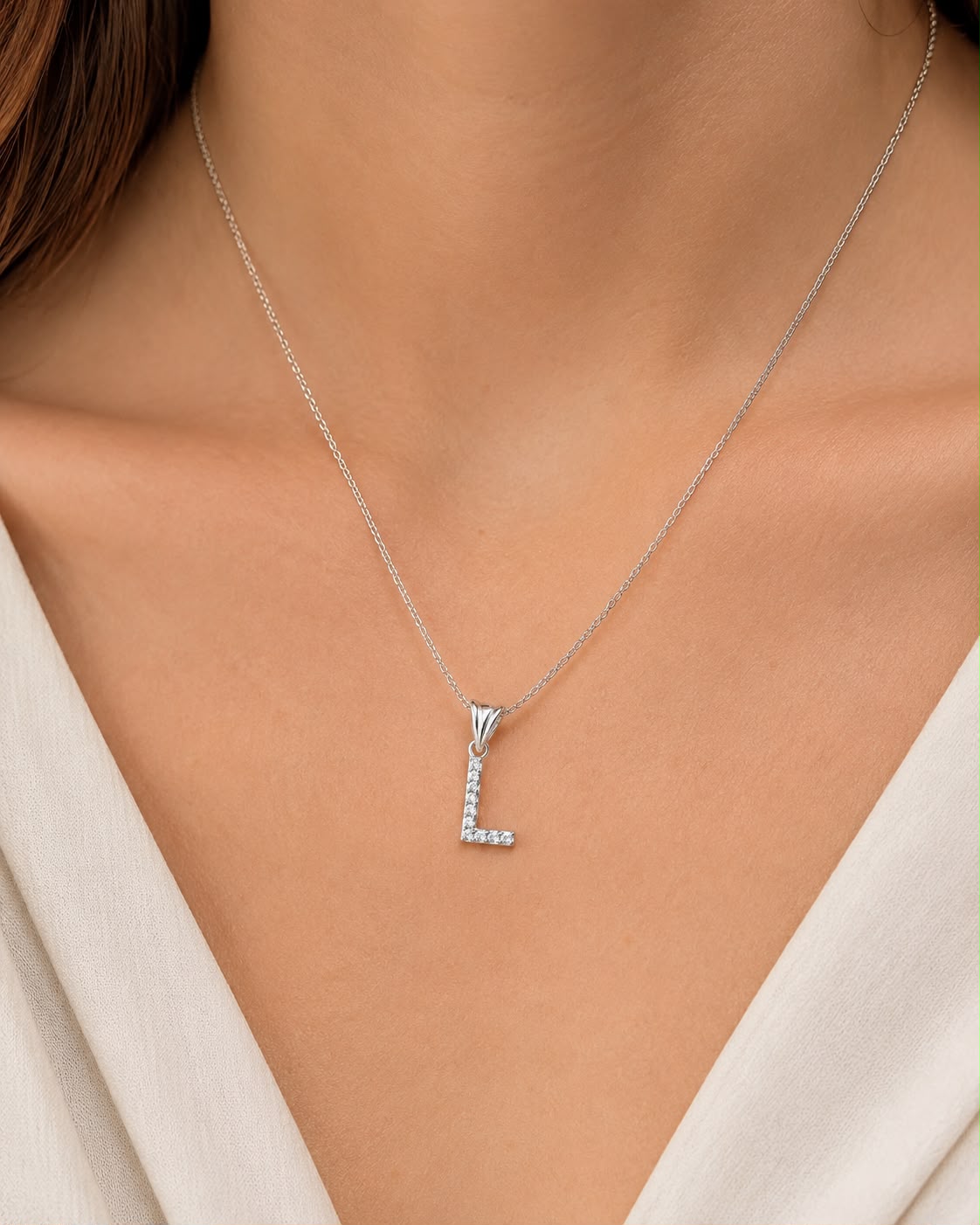 Dije Letra L Mini con Zirconia Plata .925 Taxco Mayoreo
