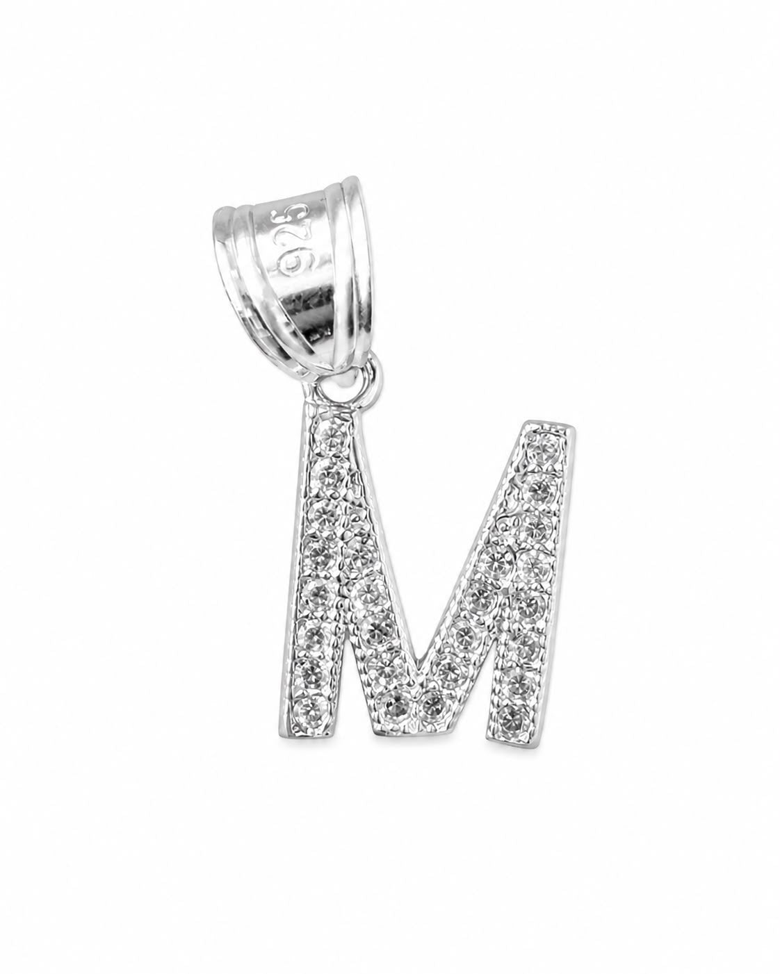 Dije Letra M Mini con Zirconia Plata .925 Taxco Mayoreo