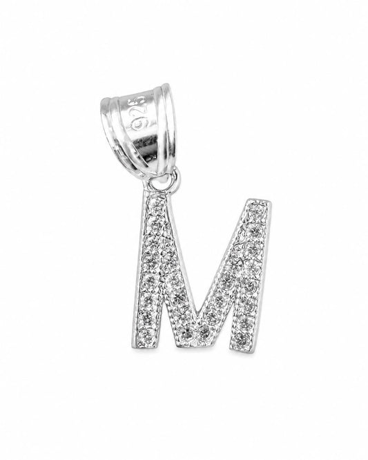 Dije Letra M Mini con Zirconia Plata .925 Taxco Mayoreo