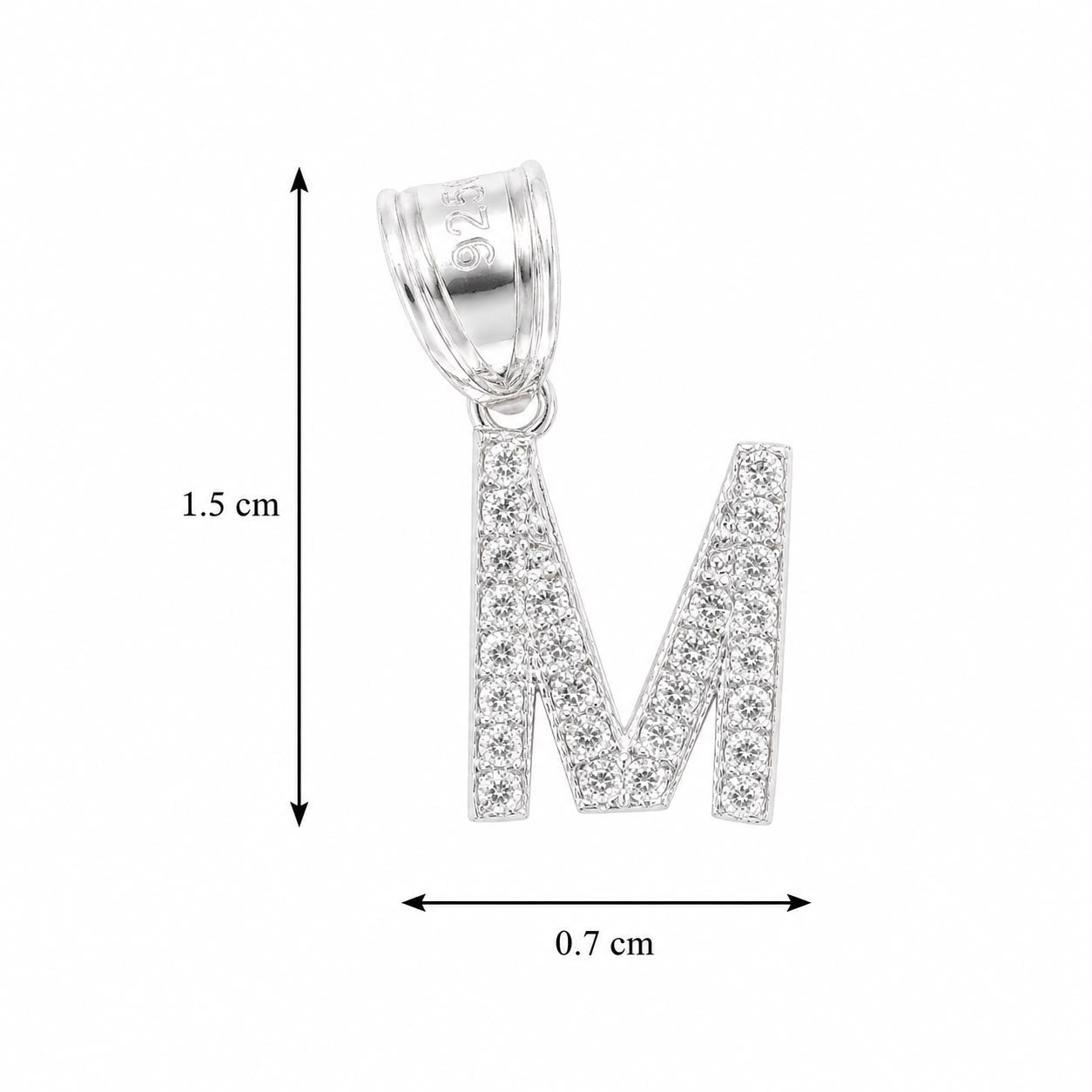 Dije Letra M Mini con Zirconia Plata .925 Taxco Mayoreo