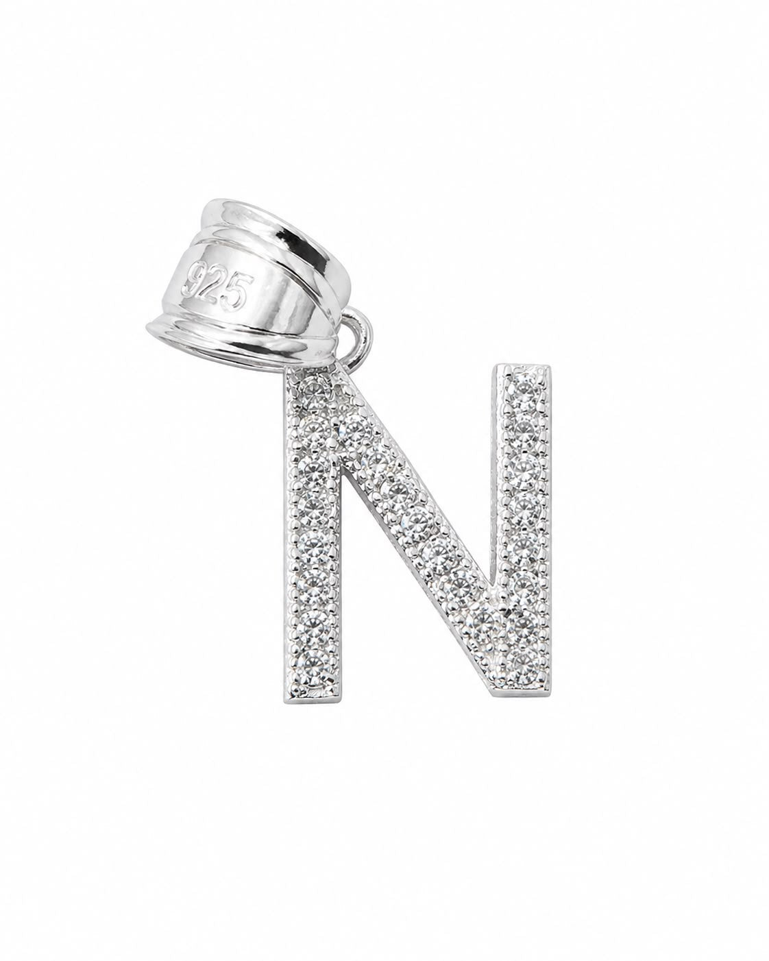 Dije Letra N Mini con Zirconia Plata .925 Taxco Mayoreo