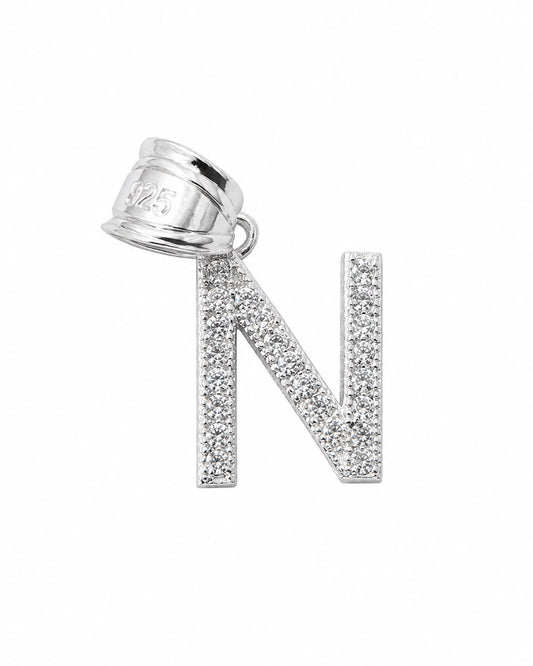 Dije Letra N Mini con Zirconia Plata .925 Taxco Mayoreo