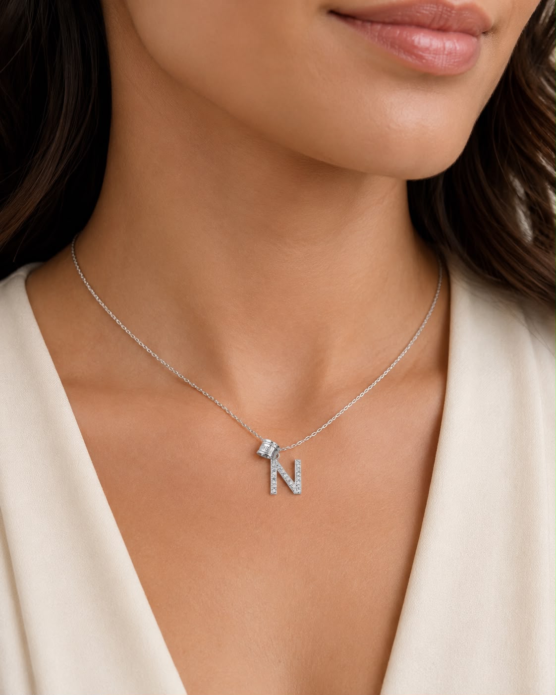 Dije Letra N Mini con Zirconia Plata .925 Taxco Mayoreo