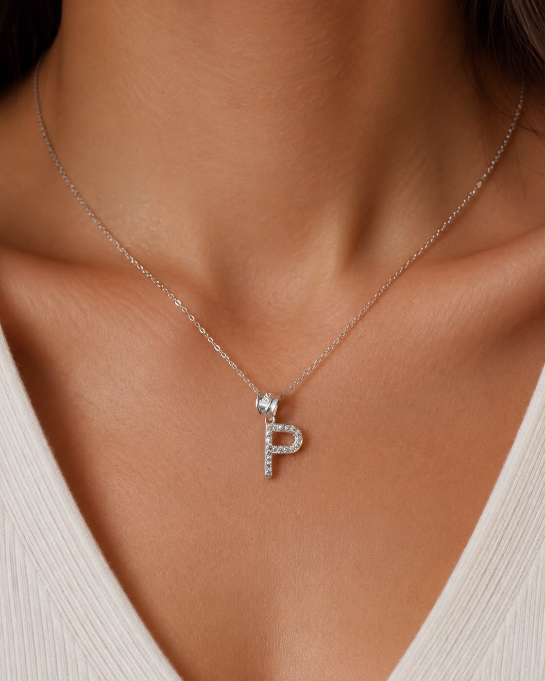 Dije Letra P Mini con Zirconia Plata .925 Taxco Mayoreo
