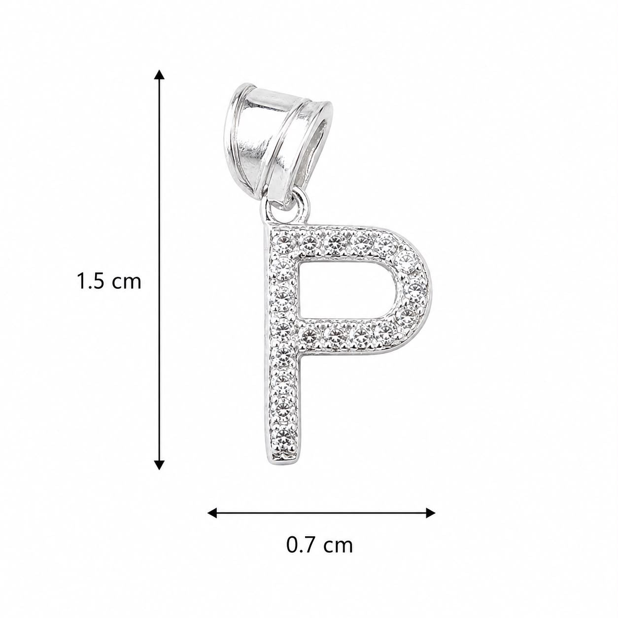 Dije Letra P Mini con Zirconia Plata .925 Taxco Mayoreo