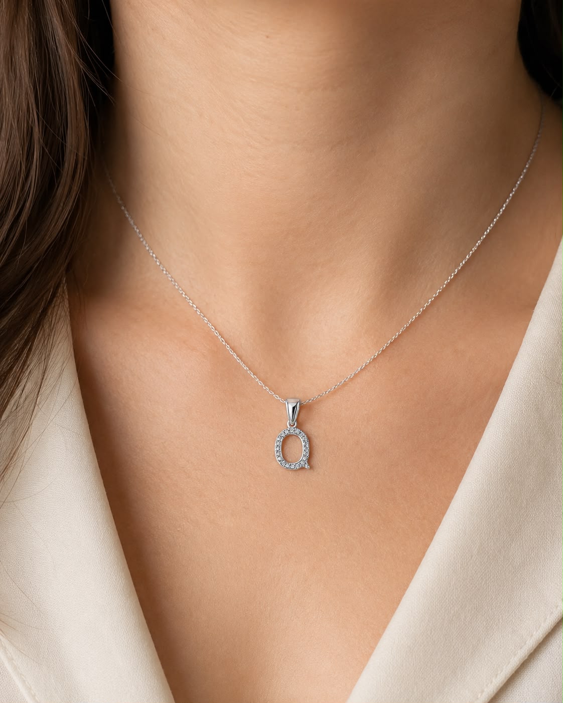 Dije Letra Q Mini con Zirconia Plata .925 Taxco Mayoreo