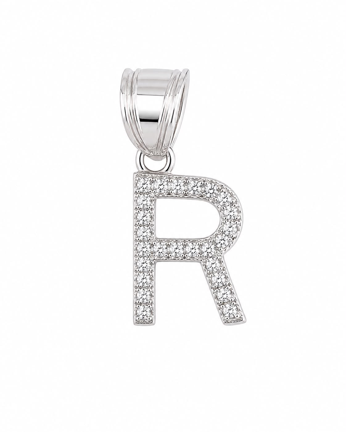Dije Letra R Mini con Zirconia Plata .925 Taxco Mayoreo