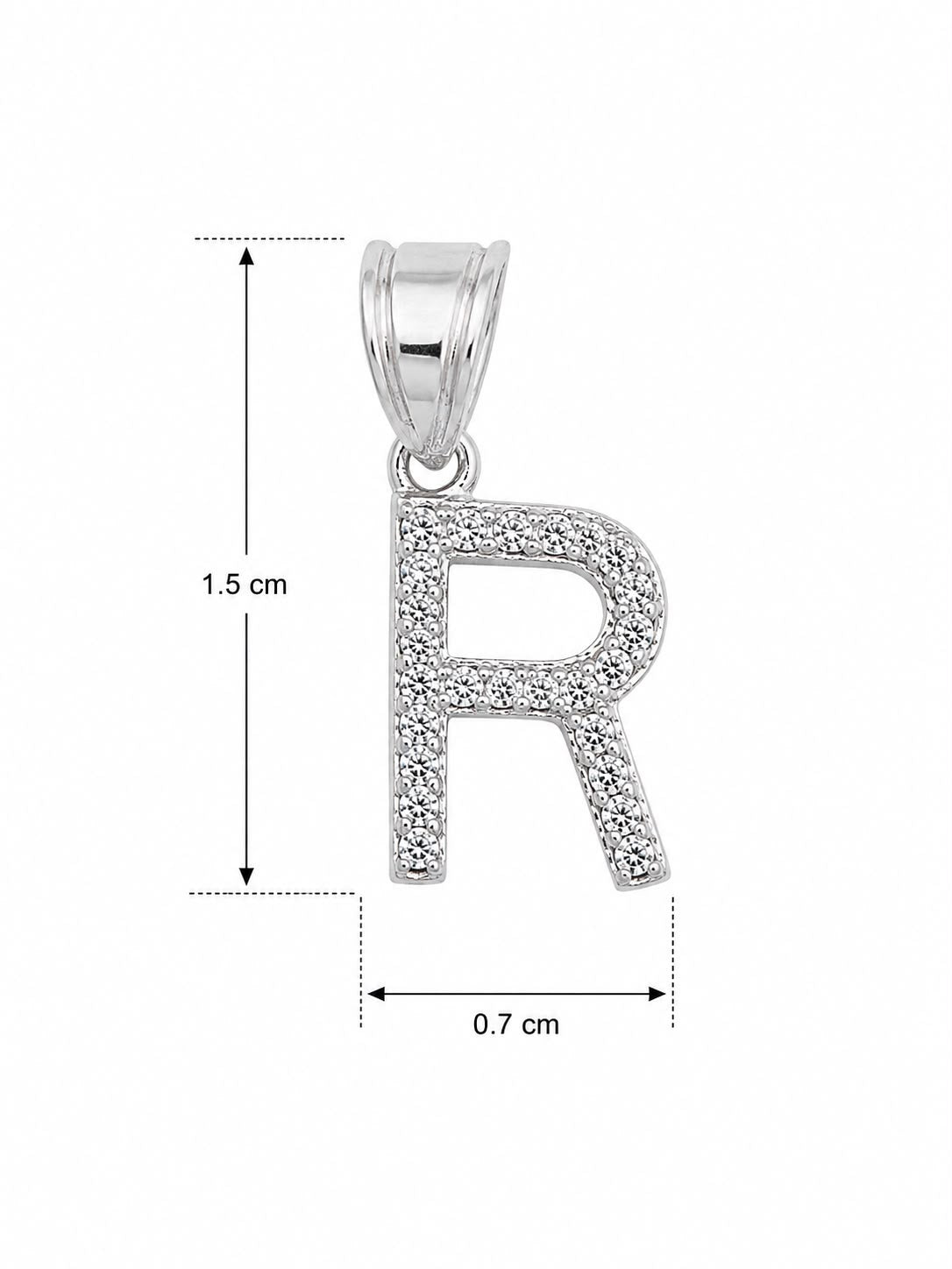 Dije Letra R Mini con Zirconia Plata .925 Taxco Mayoreo