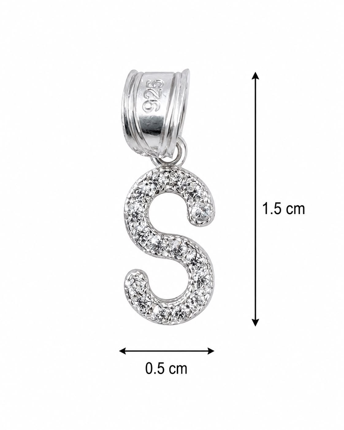 Dije Letra S Mini con Zirconia Plata .925 Taxco Mayoreo