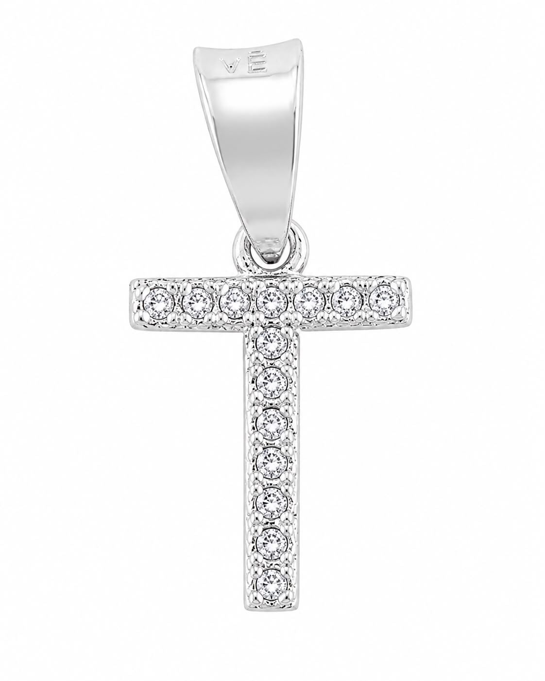 Dije Letra T Mini con Zirconia Plata .925 Taxco Mayoreo