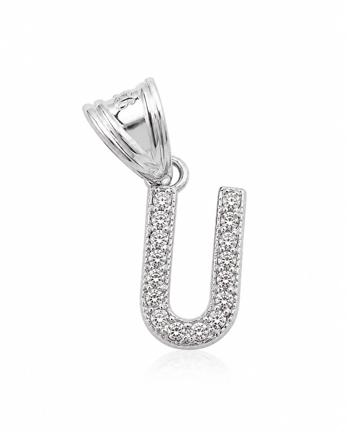 Dije Letra U Mini con Zirconia Plata .925 Taxco Mayoreo