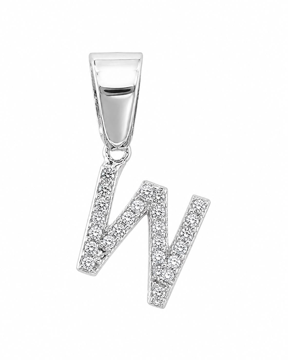Dije Letra W Mini con Zirconia Plata .925 Taxco Mayoreo