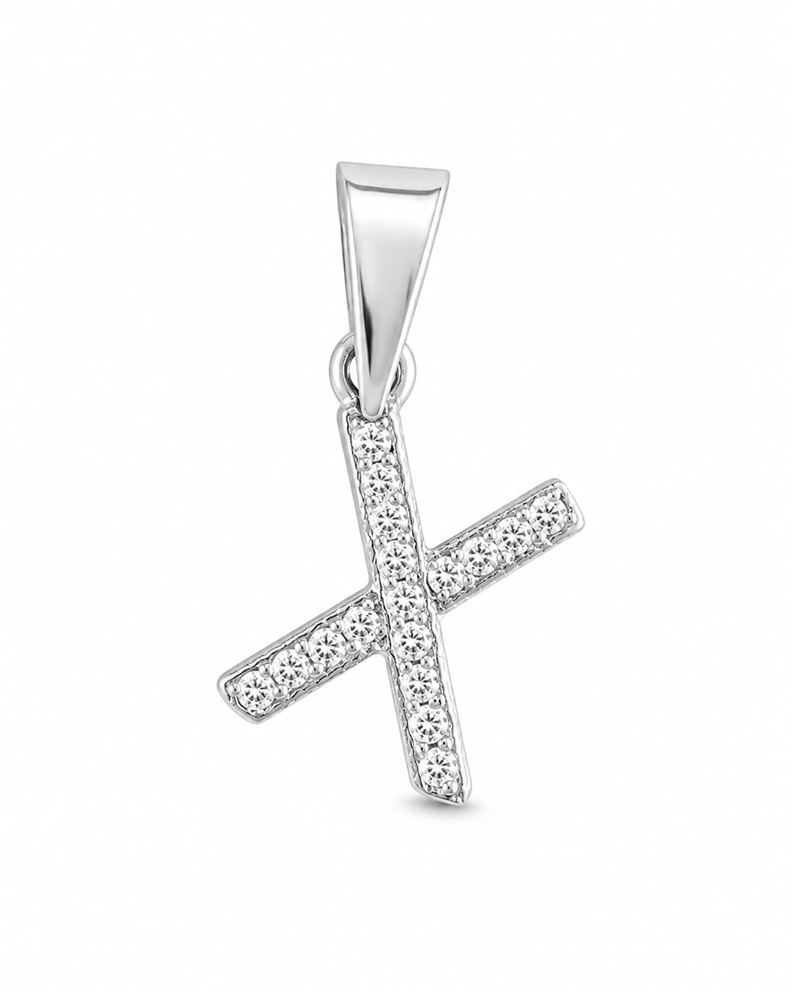 Dije Letra  X Mini con Zirconia Plata .925 Taxco Mayoreo