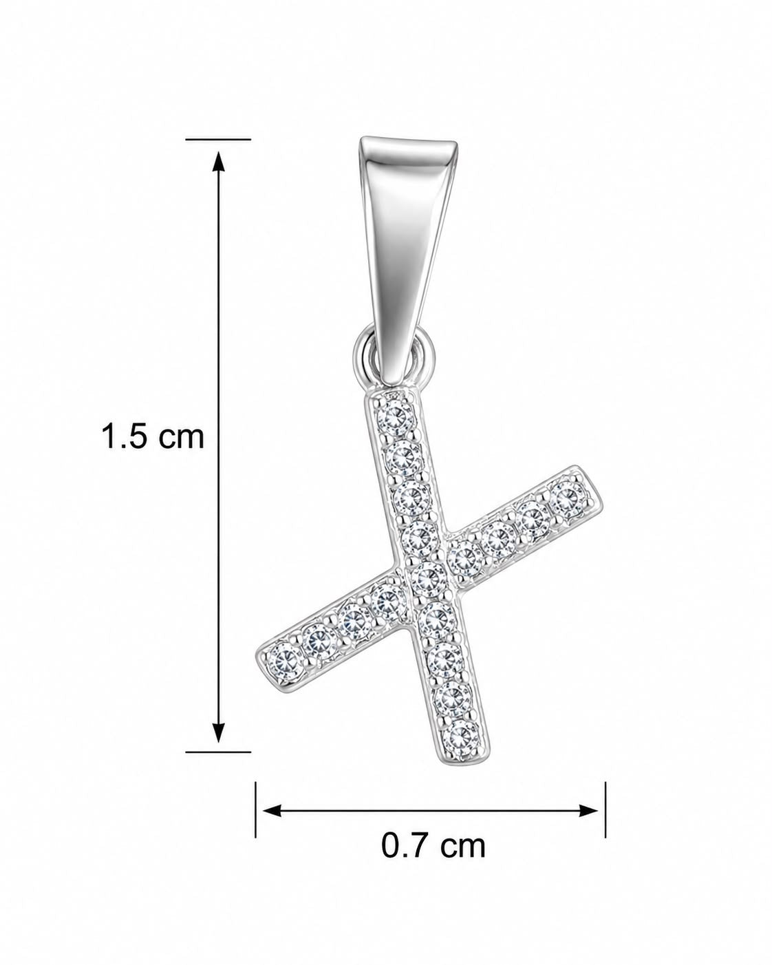 Dije Letra  X Mini con Zirconia Plata .925 Taxco Mayoreo