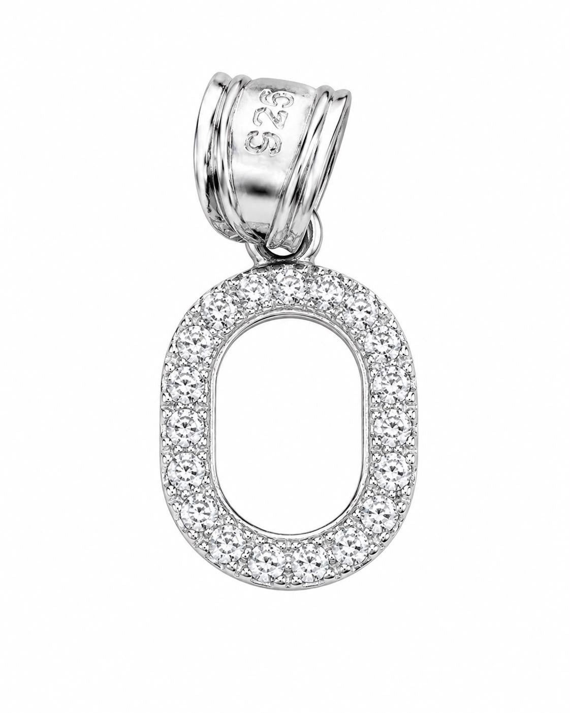 Dije Letra O Mini con Zirconia Plata .925 Taxco Mayoreo