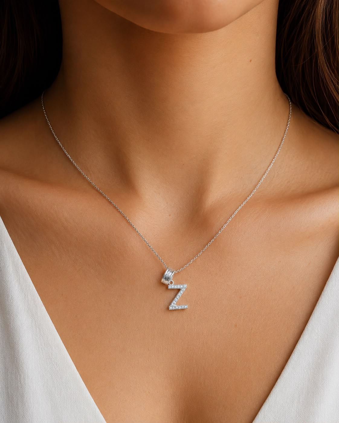 Dije Letra  Z Mini con Zirconia Plata .925 Taxco Mayoreo
