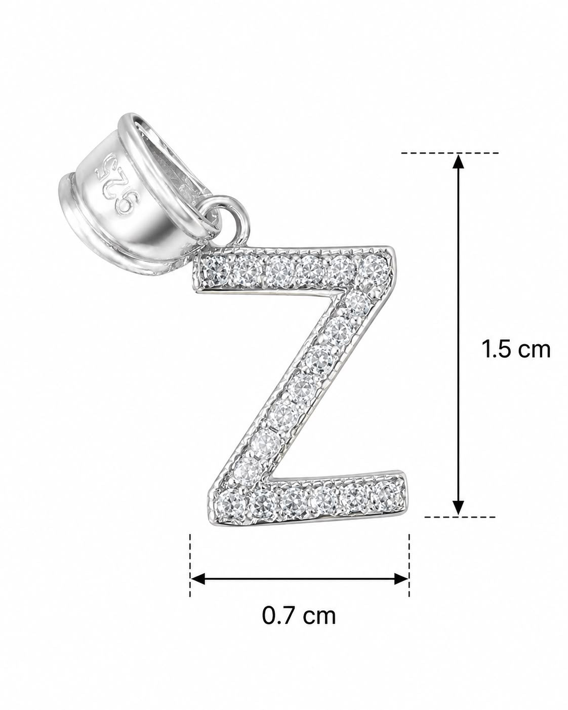 Dije Letra  Z Mini con Zirconia Plata .925 Taxco Mayoreo