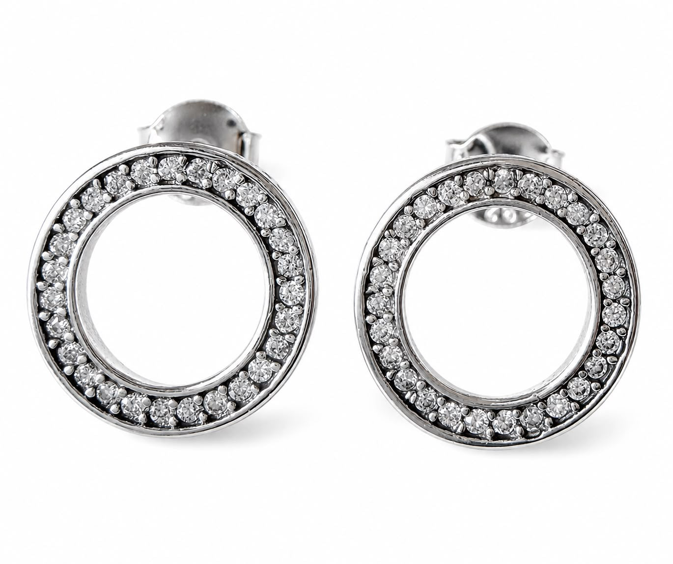 Aretes Inspirados Circulo Estilo Pan en Plata Ley .925