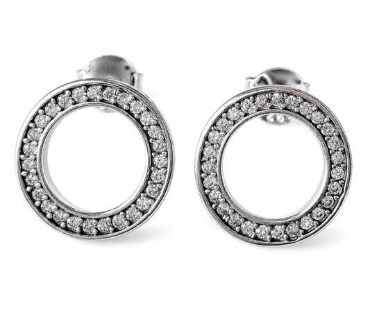 Aretes Inspirados Circulo Estilo Pan en Plata Ley .925