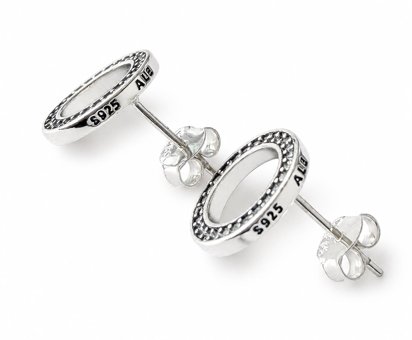 Aretes Inspirados Circulo Estilo Pan en Plata Ley .925