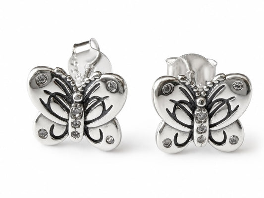 Aretes Inspirados Mariposa Estilo Pan en Plata Ley .925