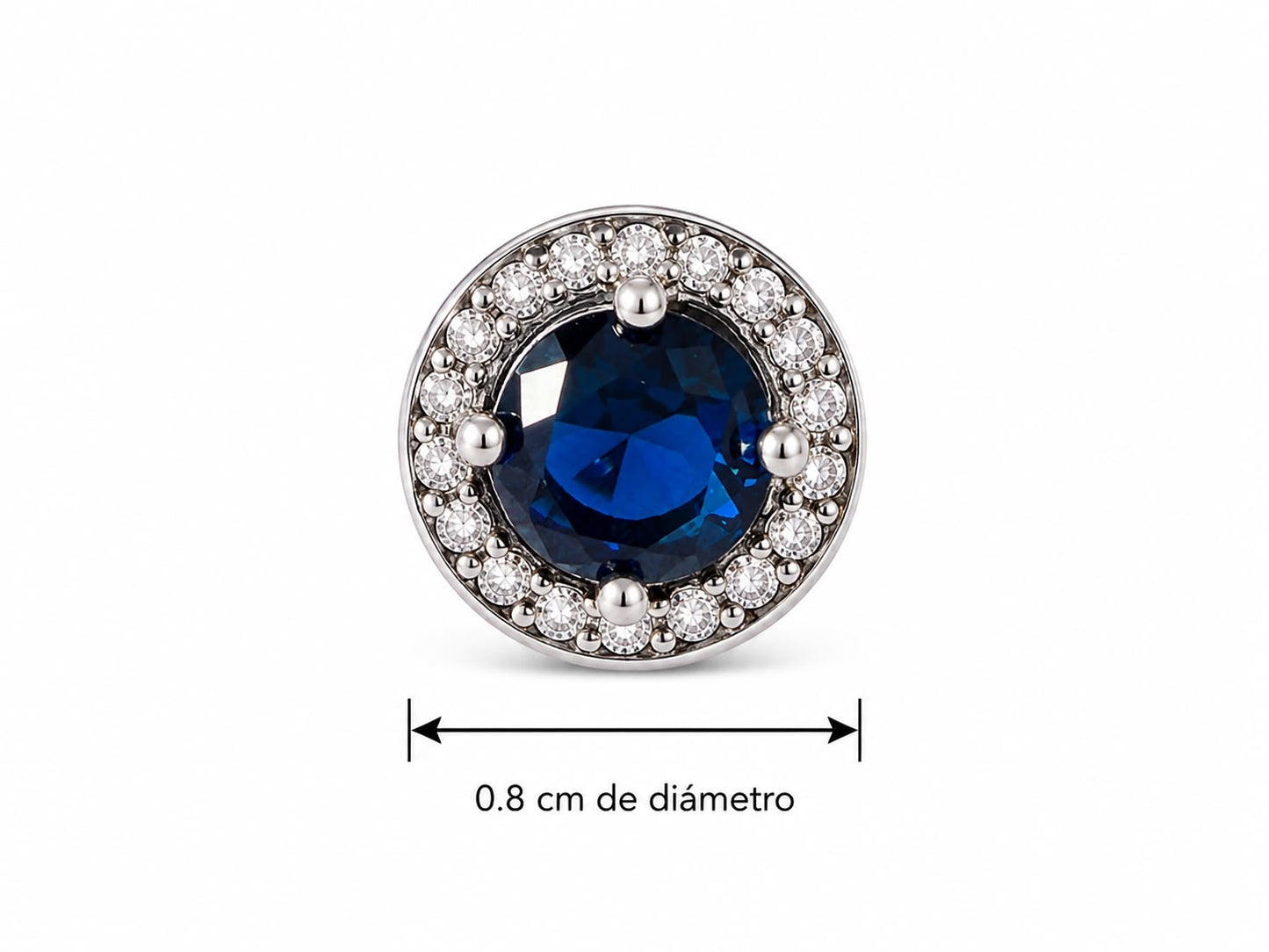 Aretes Inspirados Zirconia Azul Estilo Pan en Plata Ley .925