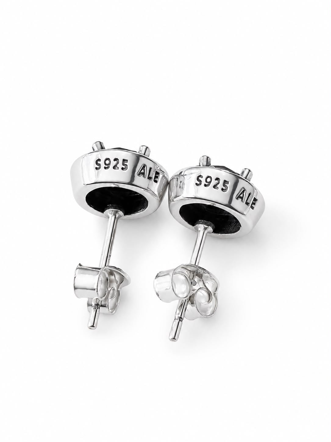 Aretes Inspirados Zirconia Azul Estilo Pan en Plata Ley .925