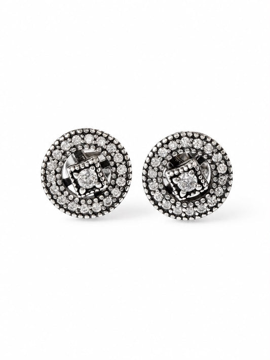 Aretes Inspirados Circulo Estilo Pan en Plata Ley .925