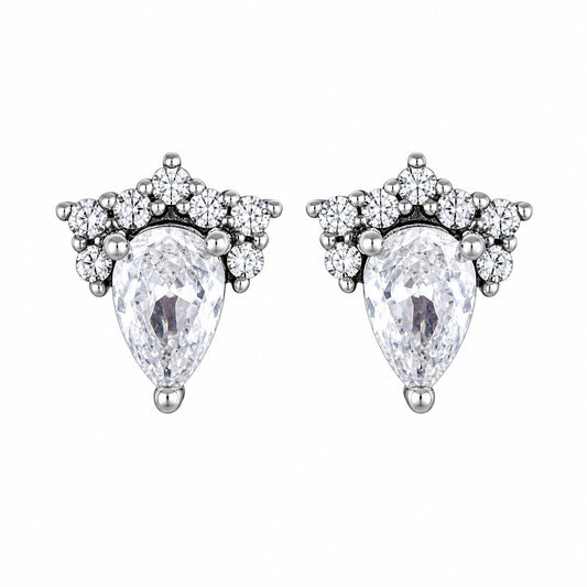 Aretes Inspirados Zirconia Estilo Pan en Plata Ley .925